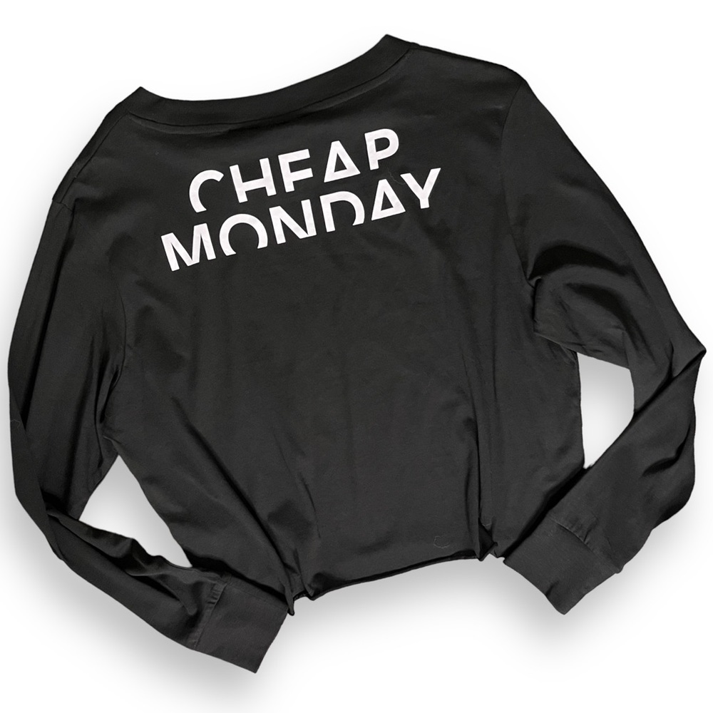 3/$30 Cheap Monday Black Long Sleeve Crop Top